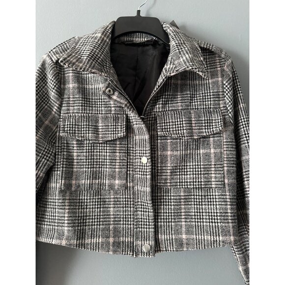 Stooch Women’s Medium Plaid Cropped Jacket Y2K Retro Preppy Style NWT - Picture 3 of 10
